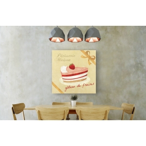 Cuadros vintage cocina en canvas. Skip Teller, Pastel de fresa