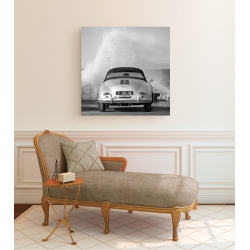 Wall art print and canvas. Gasoline Images, Ocean Waves Breaking on Vintage Beauties (BW detail 2)
