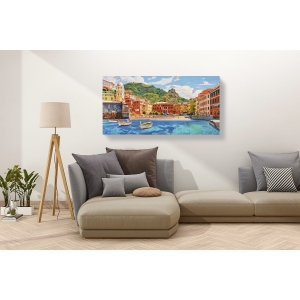 Wall art print and canvas. Adriano Galasso, Vernazza in the Sun