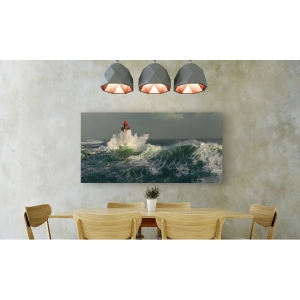 Wall art print and canvas. Jean Guichard, La Jument Lighthouse in the storm