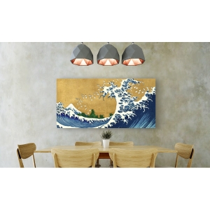 Quadro, stampa su tela. Katsushika Hokusai, La Grande Onda di Kanagawa (dettaglio dalle 100 vedute del Monte Fuji)