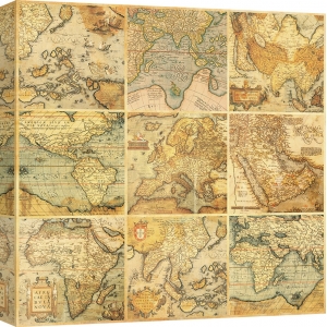 Cuadros mapamundi en canvas. Joannoo, Around the World I