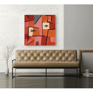 Wall art print and canvas. Paul Klee, Beware of Red