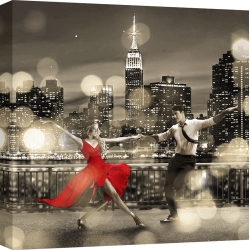 Wall art print and canvas. Dianne Loumer, Dancin' in the Moonlight (BW, detail)