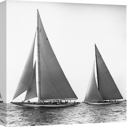 Wall art print and canvas. Edwin Levick, Sailboats in the America's Cup, 193