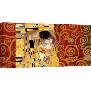 Leinwandbilder. Gustav Klimt, Klimt Patterns – Der Kuss (Gold)