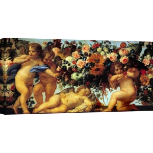 Cuadro en canvas. Carlo Maratta, Cupidos y coronas de flores II