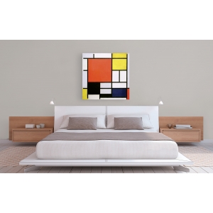 Cuadro abstracto en canvas. Mondrian, Composition with Lines and Colors
