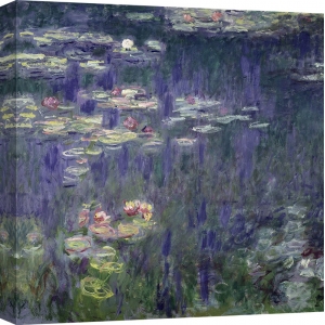 Quadro, stampa su tela. Claude Monet, Ninfee: riflessi verdi (dettaglio)