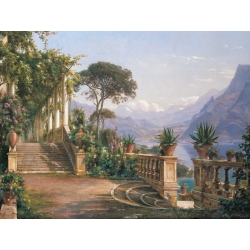 Leinwandbilder Landschaft. Carl Frederic Aagaard, Lodge on Lake Como