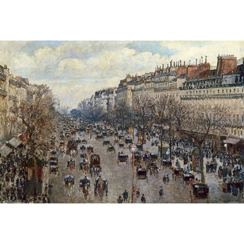 Quadro, stampa su tela. Camille Pissarro, Boulevard Monmartre a Parigi