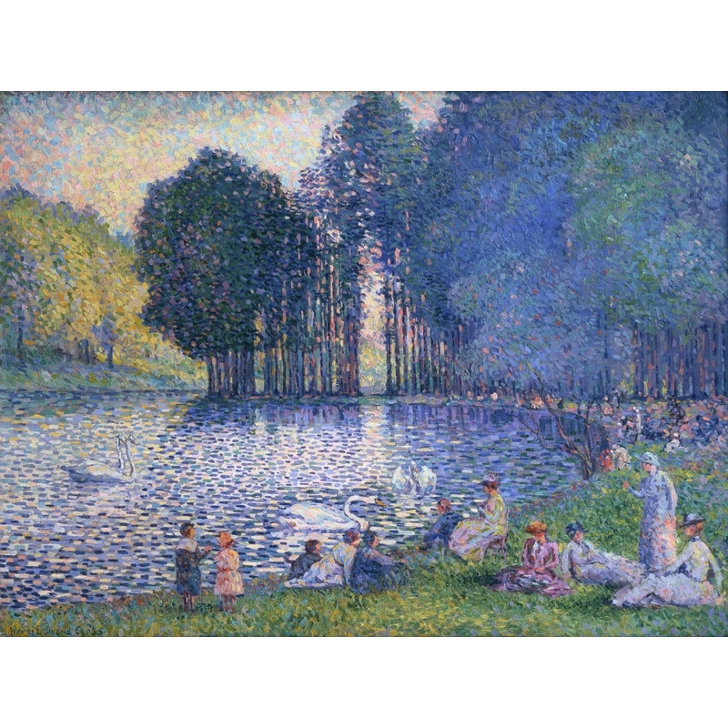 Cuadro en canvas. Henri Edmond Cross, El lago del Bois de Boulogne