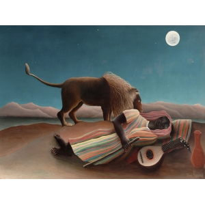 Cuadro famoso en canvas. Henri Rousseau, La gitana dormida