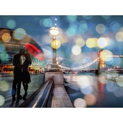 Wall art print and canvas. Dianne Loumer, Kissing in London (detail)