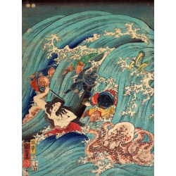 Kuniyoshi Utagawa, Récupérer un bijou du palais du roi dragon I