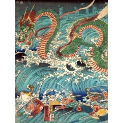 Wall art print and canvas. Kuniyoshi Utagawa, Recovering a jewel from the palace of the dragon king II