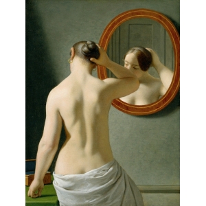 Tableau sur toile. Christoffer Eckersberg, Femme au le miroir