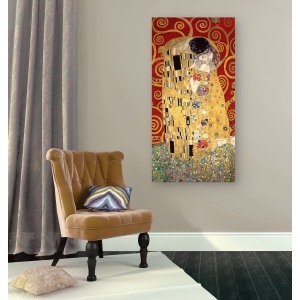 Tableau sur toile. Gustav Klimt, Le baiser (rouge)