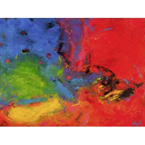 Cuadro abstracto moderno en canvas. Marzari, Alegría y revolución
