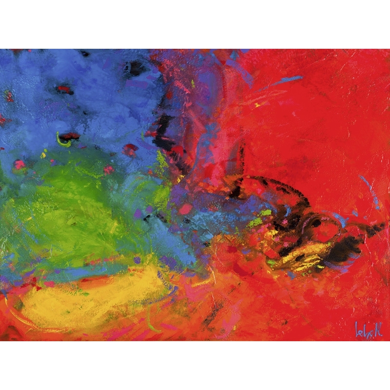Cuadro abstracto moderno en canvas. Marzari, Alegría y revolución