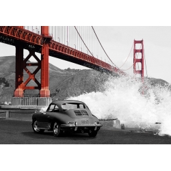 Leinwandbilder. Under the Golden Gate Bridge, San Francisco (BW)