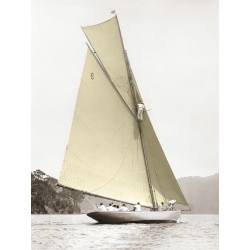 Wall art print and canvas. Vintage yacht