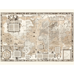 Karte und Weltkarte. Nova et Aucta Orbis Terrae Descriptio, 1569