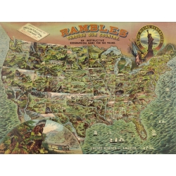 Karte und Weltkarte. Anonym, Game board with map of America, 1890