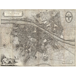Karte und Weltkarte. Molini Giuseppe, Plan der Stadt Florenz, 1847 