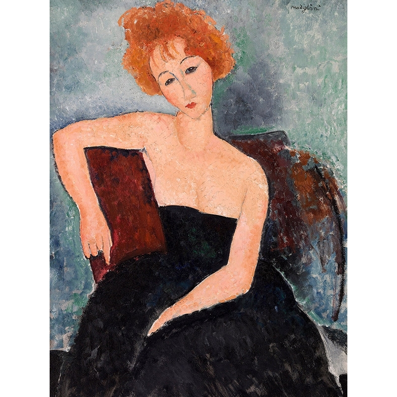 Wall art print and canvas. Amedeo Modigliani, Jeune fille rousse en robe de soir (detail)