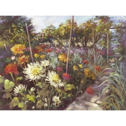 Wall art print and canvas. Nel Whatmore, Dusk in the Walled Garden