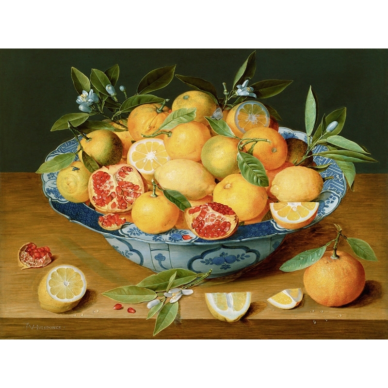 Leinwandbilder. Jacob van Hulsdonck, Stillleben mit Zitronen, Orangen