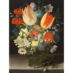 Tableau sur toile. Peter Binoit, Nature morte avec tulipes