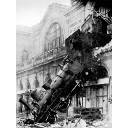 Leinwandbilder. Zugunfall am Bahnhof Paris Montparnasse, 1895