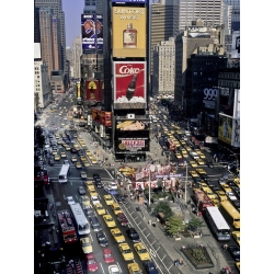 Quadro, stampa su tela. Michel Setboun, Traffico a Times Square, New York