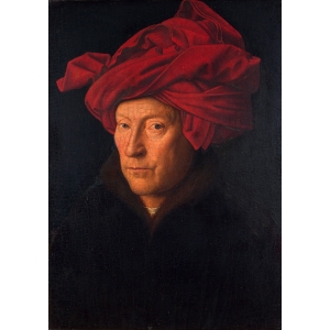 Leinwandbilder. Jan Van Eyck , Porträt eines Mannes in einem Turban 
