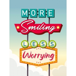 Cuadro pop en canvas. Steven Hill, More smiling less worrying