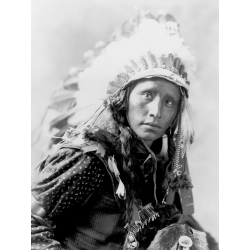 Leinwandbilder. Indianer – Indian wearing White War Bonnet, 1900