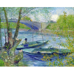 Leinwandbilder. Vincent van Gogh, Frühlingsangeln, Clichy Bridge