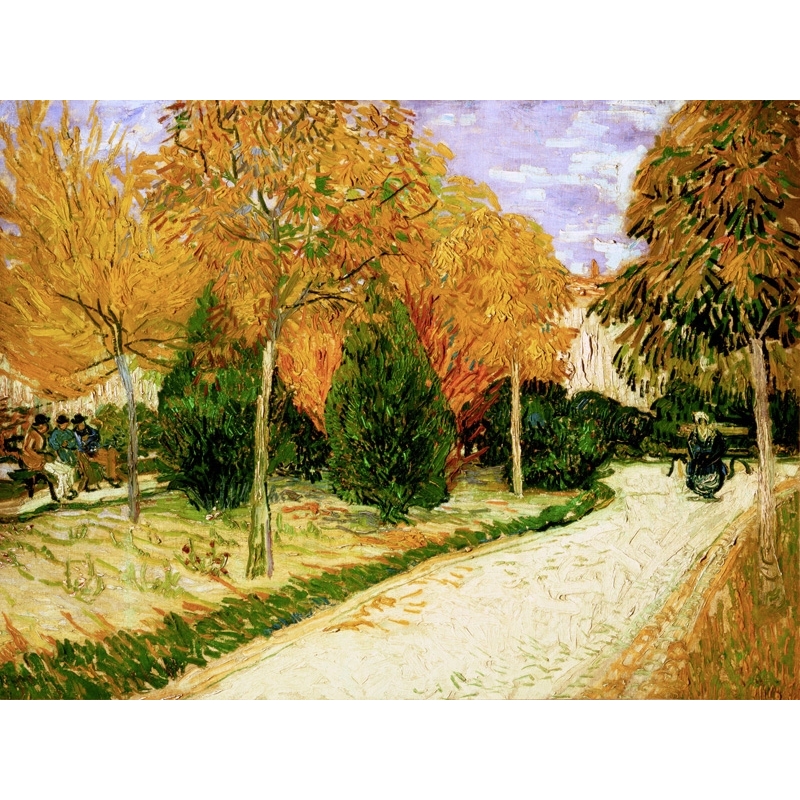 Motel Y Reconocimiento Cuadro en canvas. Vincent van Gogh, Jardin de otoño