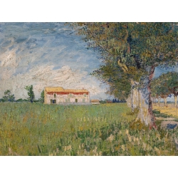 Cuadro en canvas. Vincent van Gogh, Granja en un campo de trigo