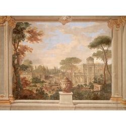 Leinwandbilder. Anonym, Fresko mit Blick auf Rom