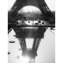Wall art print and canvas. Setboun, The Eiffel tower reflected, Paris