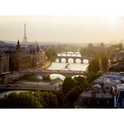 Leinwandbilder. Setboun, Blick auf die Brücken über die Seine in Paris