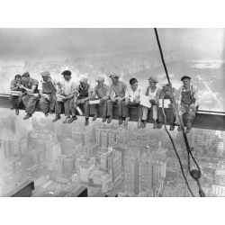Wall art print and canvas. Charles C. Ebbets, New York Construction Workers Lunching on a Crossbeam, 1932