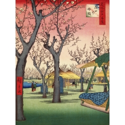 Tableau Japonais. Ando Hiroshige, Le jardin des prunes, Kamata