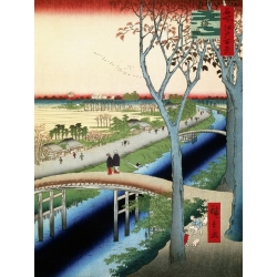 Quadro, stampa su tela. Ando Hiroshige, L'argine di Koume