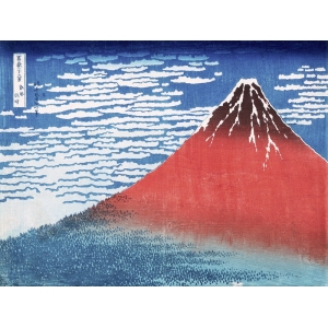 Tableau Japonais. Hokusai, Le Fuji Rouge (Fine Wind, Clear Morning)