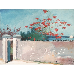 Tableau sur toile. Winslow Homer, A Wall, Nassau