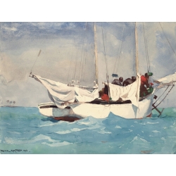 Cuadro en canvas. Winslow Homer, Key West, Hauling Anchor